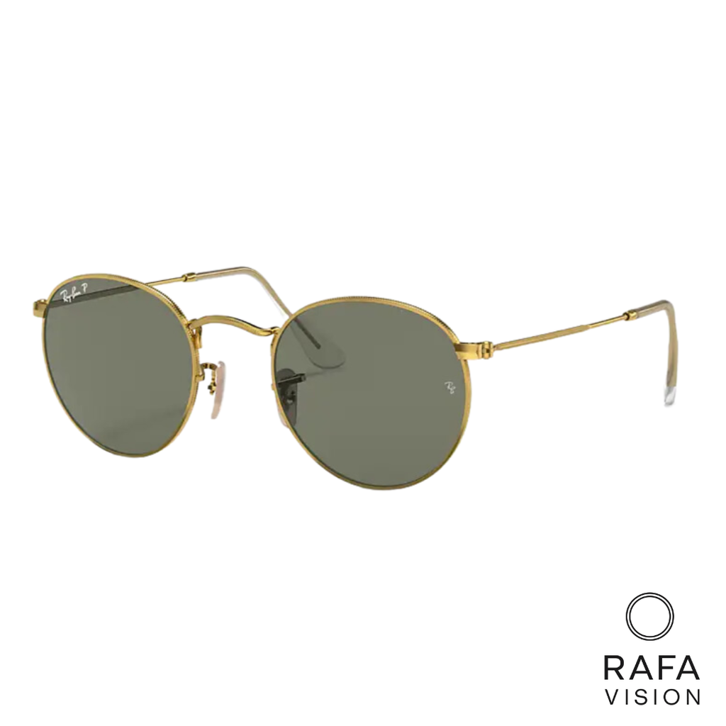 Round Metal Gold Green