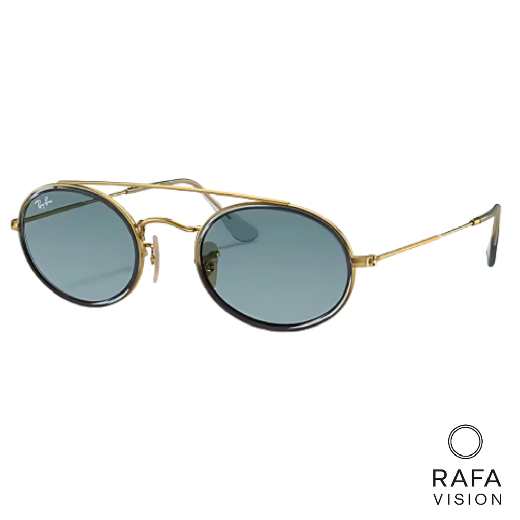 Oval Doble Bridge Gold Blue Degradé